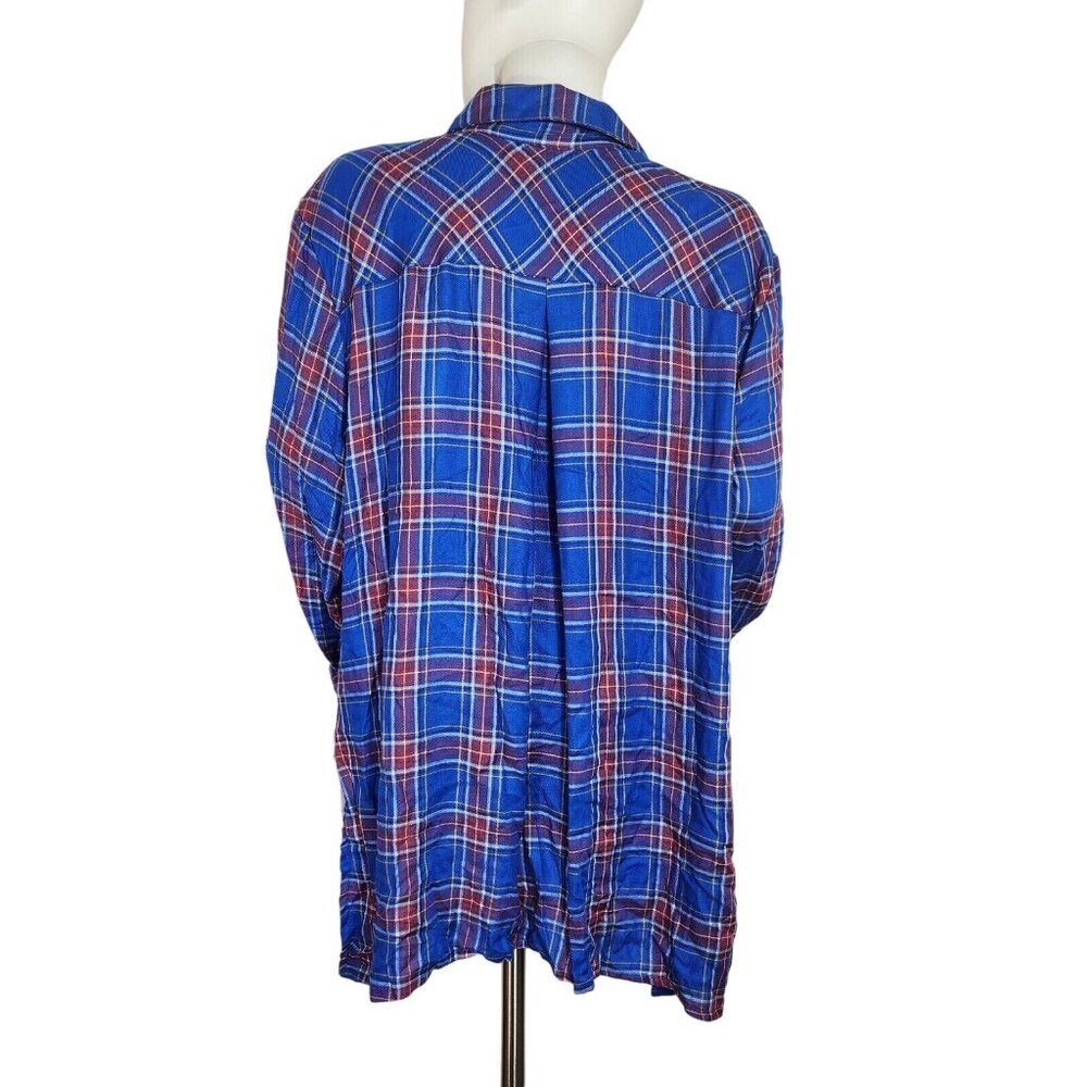 Ruby Rd Lapis Multi Long Relaxed A Line Soft Button Up Top Shirt Size XL (11) - Picture 4 of 11